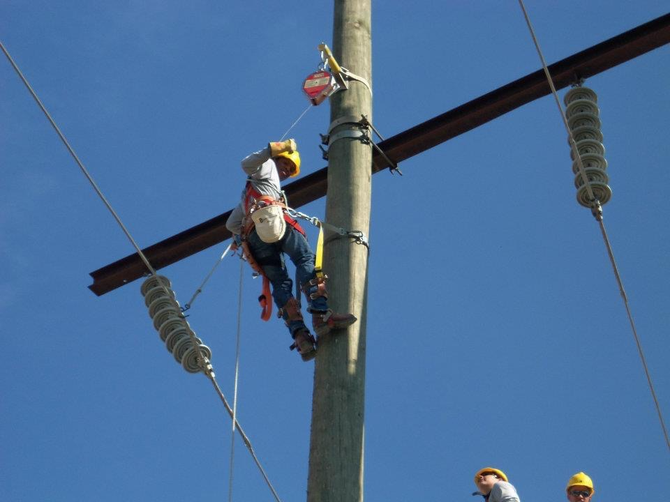 Electrical utility work performed safely at height